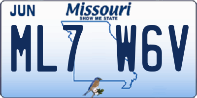 MO license plate ML7W6V
