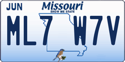 MO license plate ML7W7V