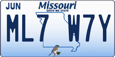 MO license plate ML7W7Y