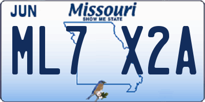 MO license plate ML7X2A