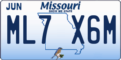 MO license plate ML7X6M