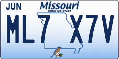 MO license plate ML7X7V