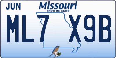 MO license plate ML7X9B