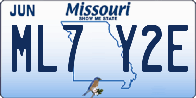 MO license plate ML7Y2E