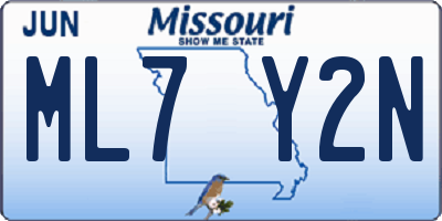 MO license plate ML7Y2N
