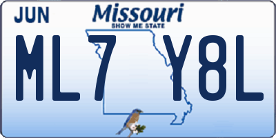 MO license plate ML7Y8L