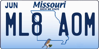 MO license plate ML8A0M