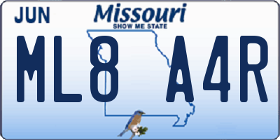 MO license plate ML8A4R