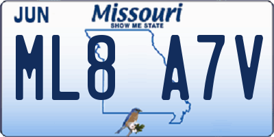 MO license plate ML8A7V