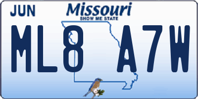 MO license plate ML8A7W