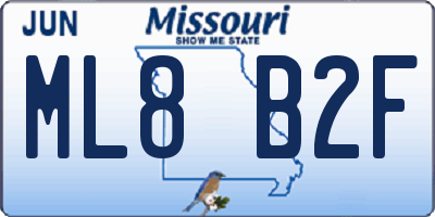 MO license plate ML8B2F