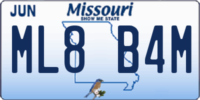 MO license plate ML8B4M