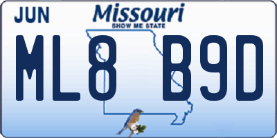 MO license plate ML8B9D
