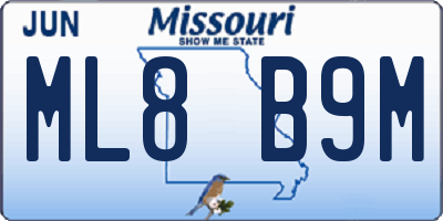 MO license plate ML8B9M