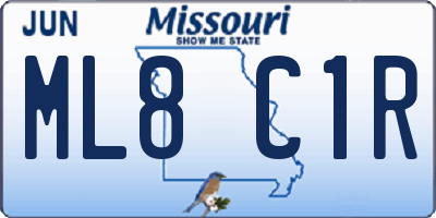 MO license plate ML8C1R