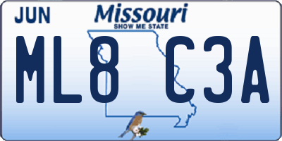 MO license plate ML8C3A