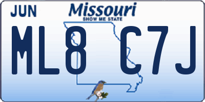 MO license plate ML8C7J
