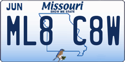 MO license plate ML8C8W