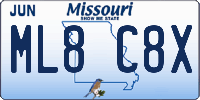 MO license plate ML8C8X