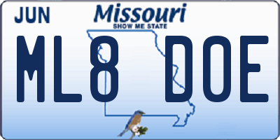 MO license plate ML8D0E