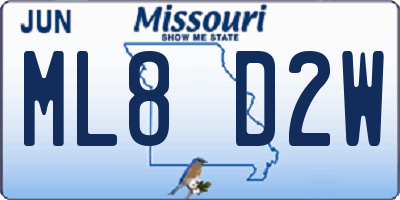 MO license plate ML8D2W