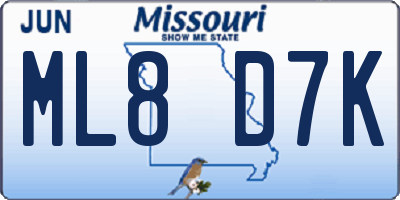 MO license plate ML8D7K