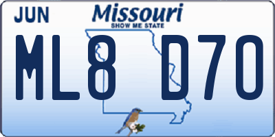 MO license plate ML8D7O