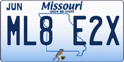 MO license plate ML8E2X