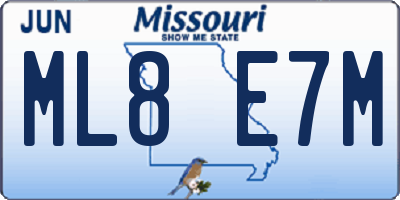 MO license plate ML8E7M