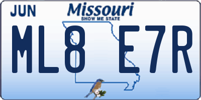 MO license plate ML8E7R