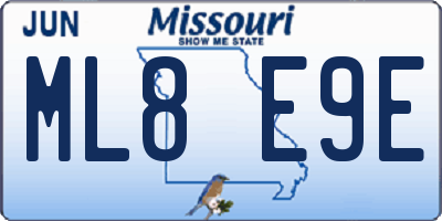 MO license plate ML8E9E