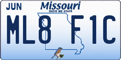 MO license plate ML8F1C