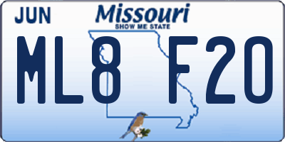 MO license plate ML8F2O