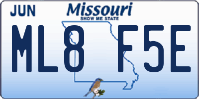 MO license plate ML8F5E