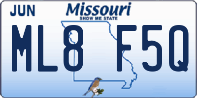 MO license plate ML8F5Q
