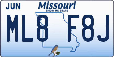 MO license plate ML8F8J