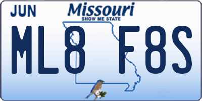 MO license plate ML8F8S