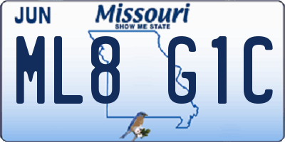 MO license plate ML8G1C