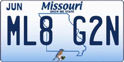 MO license plate ML8G2N