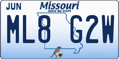 MO license plate ML8G2W