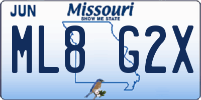 MO license plate ML8G2X