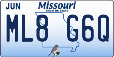 MO license plate ML8G6Q
