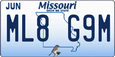 MO license plate ML8G9M