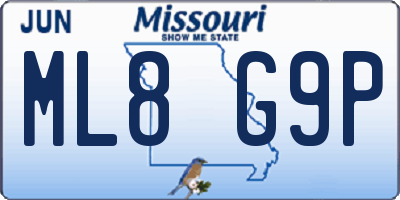 MO license plate ML8G9P