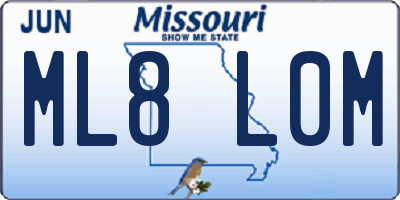 MO license plate ML8L0M