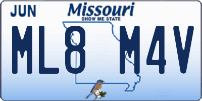 MO license plate ML8M4V