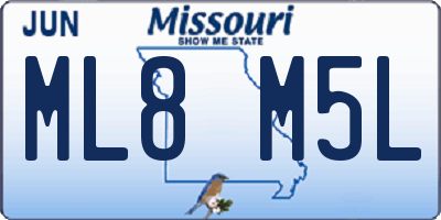 MO license plate ML8M5L