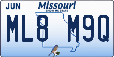 MO license plate ML8M9Q