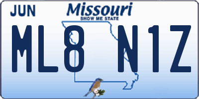MO license plate ML8N1Z