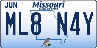 MO license plate ML8N4Y